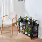 Pipishell Bamboo Shoe Rack Bench, 3 Tier Sturdy Shoe Organizer, Storage Shoe Shelf, Holds up to 300lbs for Entryway Bedroom Living Room Balcony, Black - color: Black