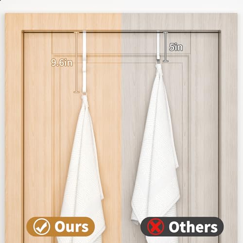 Over The Door Hooks Hanger,Over The Door Towel Hook Organizer Hanging for Coat Clothes Backpack hat Purse Metal Towel Rack Back of Shower for Bathroom,Dorm,Bedroom,Kitchen,Office Closet White-4Packs - color: White, size: 4 Pack