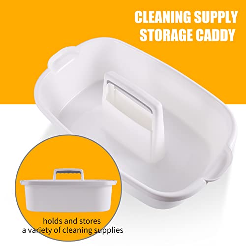 2-Pack Large White Cleaning Caddy for Cleaning Supplies with Handle - Portable Plastic Tote Organizer for Shower, Bathroom, Kitchen, Under Sink Storage - color: White