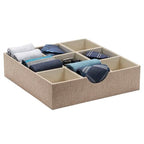 Household Essentials Brown 723-1 Deep 9 Section Drawer Organizer Box for Storage | 12 in x 12 in 3.13 - color: Latte