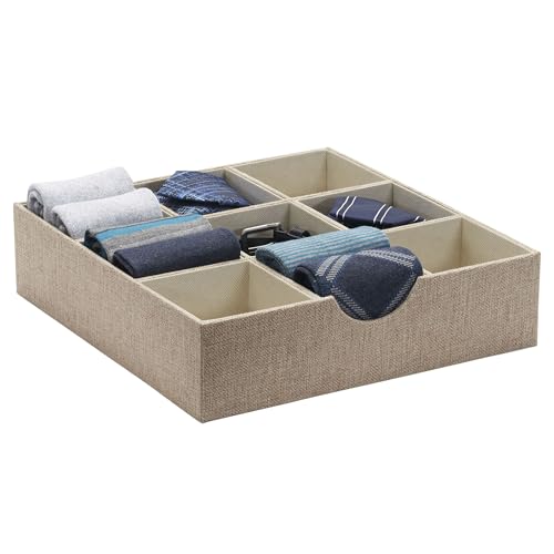 Household Essentials Brown 723-1 Deep 9 Section Drawer Organizer Box for Storage | 12 in x 12 in 3.13 - color: Latte