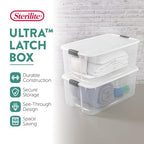 Sterilite 4-Pack Ultra Latching Box, Storage Bins with Lids, Clear Plastic, 116 Quart - Heavy-Duty Organizing Containers for Closet, Bathroom, and Office - size: 116 Quart