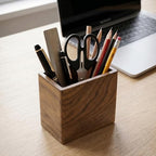 Remote Holder Hole-Free, Self-Adhesive Storage Wooden Box, Wall Mounted or Desk Mounted Container - size: Small