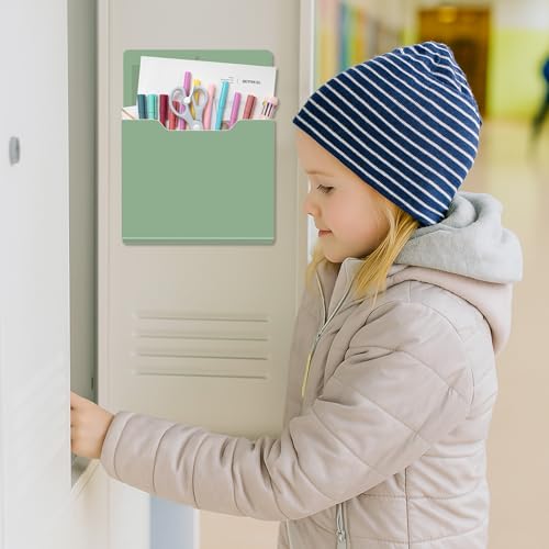 Fuutreo 6 Pcs Magnetic Wall File Organizer Magnetic Wall File Holder Refrigerator Magazine Holder for Mail Letters Paper(Sage Green,Vertical-large) - color: Sage Green, size: Vertical-Large