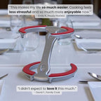 Trivae Pot Lid Holder – 4-in-1 Pot Lid Holder While Cooking, Pan Lid Holder, Trivet & Cake Stand – Versatile Kitchen Tool for Hot Pots, Serving & Display – Space-Saving, Heat-Resistant Stand - color: Flame Red