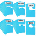32 Pack White Clothing Rack Size Dividers Plus 75 Labels (1 Inch) and 30 Large Blank Labels, Large Rectangular Clothing Closet Dividers (Blue) - color: Blue, size: 32 PACK
