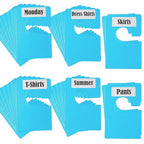 32 Pack White Clothing Rack Size Dividers Plus 75 Labels (1 Inch) and 30 Large Blank Labels, Large Rectangular Clothing Closet Dividers (Blue) - color: Blue, size: 32 PACK
