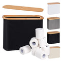 efluky Toilet Paper Storage, Toilet Paper Basket with Lid, Bathroom Storage Organizer, Free Standing Holder Up to 9 Mega Rolls, Black - color: Black