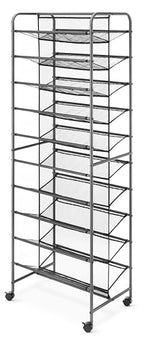 Whitmor 10-Tier Double Sided Shoe Cart, Gunmetal - size: 10-Tier,Gunmetal