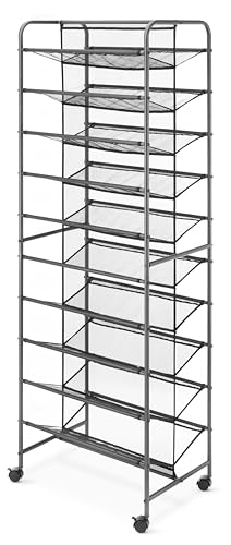 Whitmor 10-Tier Double Sided Shoe Cart, Gunmetal - size: 10-Tier,Gunmetal