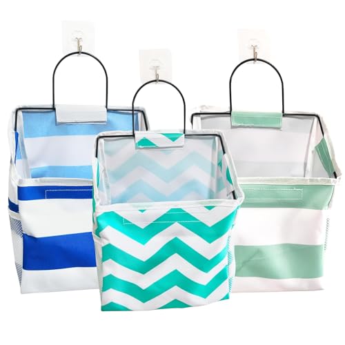 Wall-Hanging Storage Bags, Desktop Organizer Basket Cotton Linen Hanging Storage Basket for Kitchen,Bderoom,Living Room (#1 Streak) - color: #1 Streak