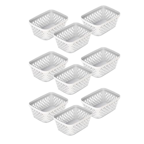 Glad Plastic Storage Basket Set - Multipurpose Drawer Trays, Kitchen Pantry Containers, and Bathroom Bins - 9 Pack Small Organizers, White, 6.25" L x 4.6" W x 2.7" H - color: White, size: Small