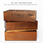 LBEMEY Acacia Wood Remote Control Holder, TV Remote Holder, Remote Organizer for Table,Home,Living room, bedroom for Wooden Remote Box (Brown, XL,for 6+ Remote Controls) - size: XL,for 6+ Remote Controls