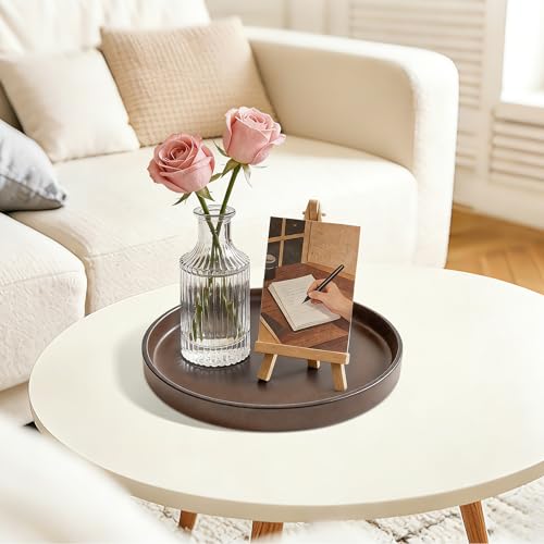 2 Pack 9" Bathroom and Vanity Tray, ABS Bathroom Counter Organizer, Coffee Table Decor for Perfume, Candles, Keys &More. Kitchen Countertop Organizer, Decorative Tray Soap Holder, Brown - color: Brown, size: 9" - 2Pcs