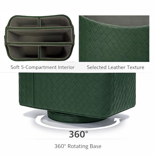 UnionBasic Rotating Desk Organizer, 360 Desk Spinning Caddy, Desktop TV Guide/Mail/Media/Remote Controller Holder Organizer, Woven Green - color: Woven Green