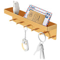 MKO Key Holder for Wall, Mail Organizer and Key Rack with Tray for Hallway, 6 Key Hooks Wall Mount Adhesive(Gold) - color: Gold 1pcs