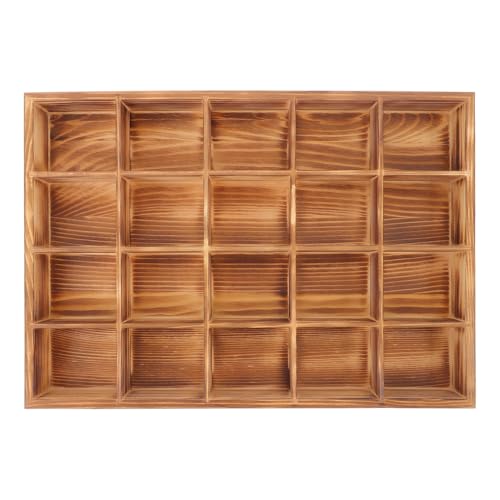 20-Compartment Drawer Organizer Box for Socks and Underwear Storage Space-Saving Grid Display Box for Closet Dresser and Vanity Multipurpose Sorting Tray for Ties and Accessories