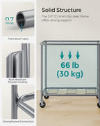SONGMICS Laundry Basket with Wheels, 3-Section Rolling Laundry Hamper, 52.8 Gallons (200 L), Removable Liner, Steel Frame with Handle, 35.8 x 15.4 x 31.9 Inches, Cream White URLS005W01 - color: Cream White, size: 200 L (3-Section), style: Rectangular with