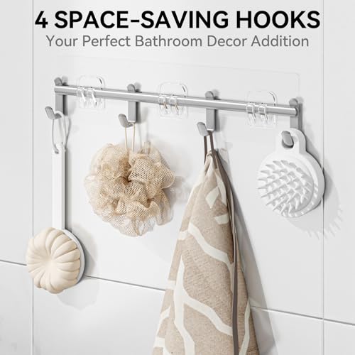 YASONIC Shower Caddy, 6 Pack Large Capacity shower Organizer with Soap Holder and 12 Hooks, Rustproof Shower Shelves for Inside Shower, No Drilling&Sleek Bathroom Organizers and Storage Grey - color: Grey, size: XL