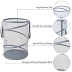 Seiritex Mesh Popup Laundry Hamper 115L Collapsible Laundry Basket Extra Large Capacity Foldable Clothing Storage Basket with Handles 26 H x 18 W x 18 L (Gray) - color: Gray-1