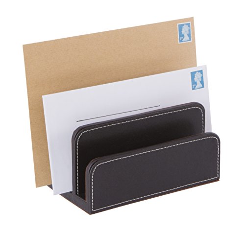 OSCO Brown Faux Leather Letter Holder - color: Brown