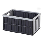 VEVOR Plastic Collapsible Storage Bins with Lids, 65L 2 Packs, Stackable Folding Storage Crates with Handles, Holds 84 lbs Per Bin, Heavy Duty Containers, Space-Saving Baskets, for Home Organizing - size: 65L-Grey-2PC