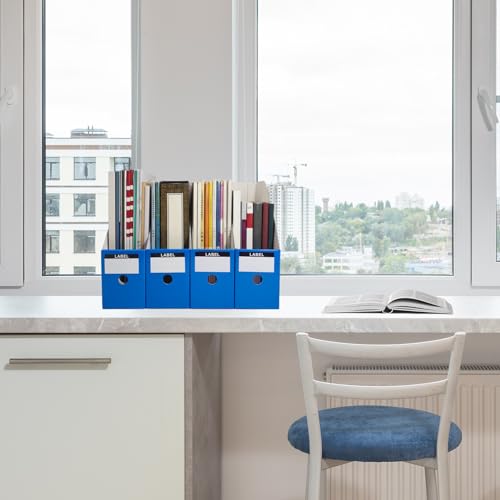 Limitliho Magazine Holde ( Blue, 2 Pack), Magazine File Holder for Home, Office, Desk, 10.6'' H×10.2'' L ×3.5''W Magazine Storage Box - color: Blue, size: 2 Pack