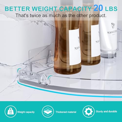 Acrylic Corner Shower Shelves, Adhesive Shower Caddy Organizer for Bathroom Storage Home Decor, Clear Rustproof No Drilling Wall Shelf, 2-Pack - color: Clear Shelf