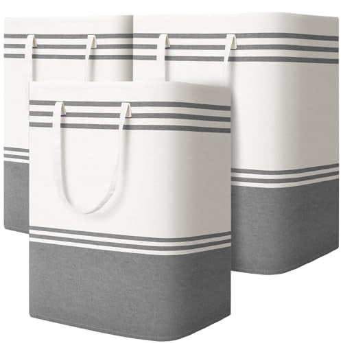 3 Pack Large Laundry Baskets, Laundry Hampers, Freestanding Waterproof Collapsible Clothes Bag with Extended & Reinforced Handles - Clothes Basket for Dorm, Bathroom, Home (100L) - size: 3 x 100L