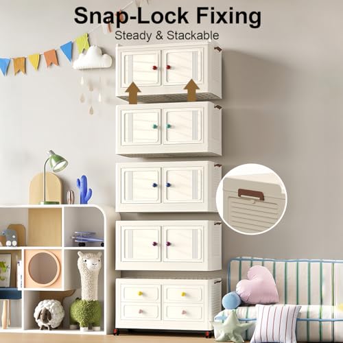 Stackable Storage Bins with 4 Drawers, 314QT Foldable Storage Cabinet with Wheels & Lids, Large Capacity Closet Organizers and Storage for Home, Apartment, Dorm, Closet - Easy No-Tool Assembly - size: Style A
