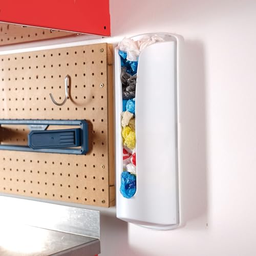 Jokari Multi-Purpose Plastic Shopping Bag Holder. Store and Reuse Bags as Trash Can Liners, Lunch Bags and More. Space-Saving, Eco Conscious Wall Mount or Cabinet Door Attachment Storage Solution