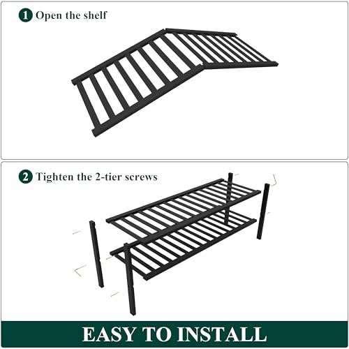 Smiry Bamboo Shoe Rack for Closet, 2 Tier Long Wooden Stackable Shoe Organizer, Free Standing Shoes Storage Shelf for Entryway, Front Door Entrance, Black - color: Black, size: 2 Tier - Long