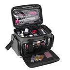 BAFASO Large Makeup Bag with 2 Removable Pouches and Detachable Dividers, Multifunctional Toiletry Bag Cosmetic Bag to Keep Makeup and Hair Supplies (Patent Pending), Gray - color: Gray