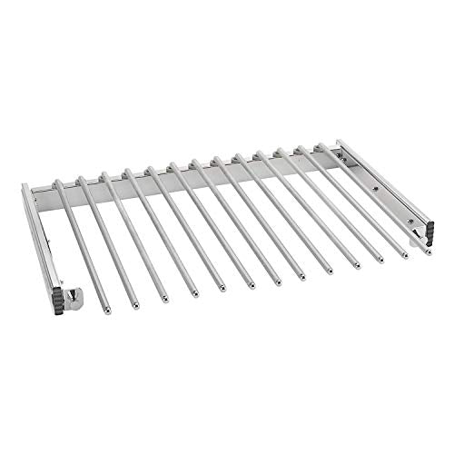 Rev-A-Shelf 24" Pull Out Wire Frame for 9 Pairs of Trouser Pant Rack for Space Saving Home Closet Storage Organization, Chrome, PSC-2414CR - size: 13 Pair