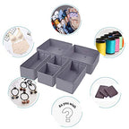 homyfort Dresser Drawer Organizer, Foldable Cloth Storage Box Closet Cube Basket Bins Containers Divider with Drawers for Underwear, Bras, Socks, Ties, Scarves, Set of 6, Grey - style: 6pack Solid Grey