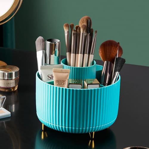 fanado 360° Rotate Makeup Brush Holder Organizer, Makeup Organizers Countertop, Makeup organization and Skincare Storage with Gift Box Packing for Vanity, Desktop, Bathroom (Blue) - color: Blue