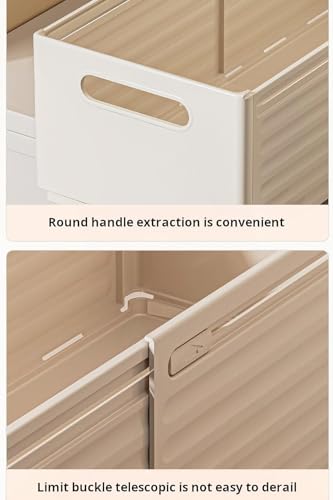 Adjustable Expandable Storage Box, Plastic Organizer and Storage Bins, Drawer Divider, Suitable for Kitchen,Refrigerator, Wardrobes, Bathroom, Office