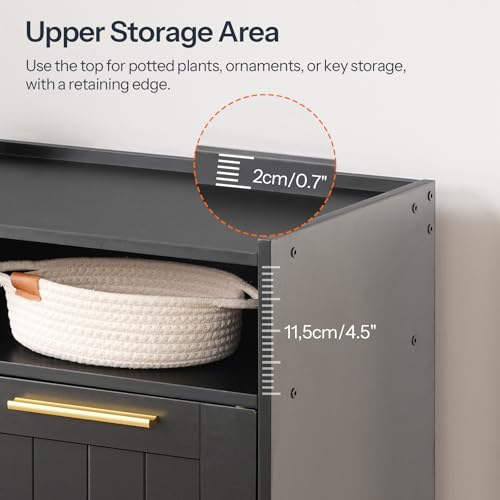 HOOBRO Shoe Cabinet, 6-Tier Shoe Storage Cabinet, Shoe Organizer Cabinet with Adjustable Shelves, Shoe Cabinet Storage with Doors, Shoes Rack Organizer Cabinet for Entryway, Hallway, Black BK15SC01