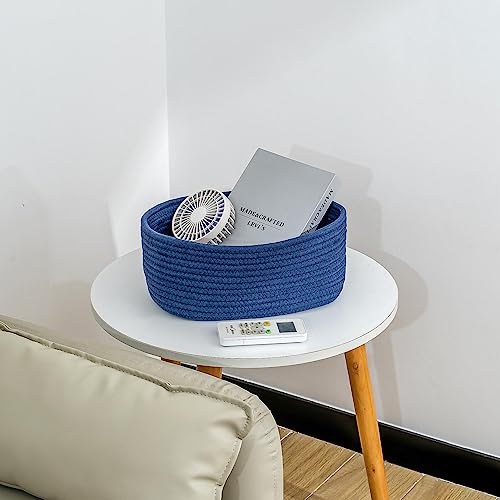 CubesLand Storage Basket, Cotton Rope, Navy Blue, 2 Pack, Organizing/Storage, Closet, Shelves, Decorative - color: Navy Blue, size: 2pcs-Small Basket