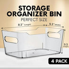CONTROL KITCHEN Small Clear Plastic Storage Bins, Perfect for Organization or Pantry and, Fridge Organizer, Cabinet Organizers - size: Small