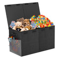 Large Toy Box Chest, Collapsible Sturdy Toy Storage Organizer Boxes Bins Baskets Dinosaur Kids Toy Chest Bin with Lids for Boys Girls Living Room Playroom Bedroom Nursery 25"x14"x16" Black - color: Black－2