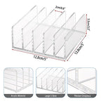 Hipiwe 2-Pack Acrylic File Organizer for Sorting Mail - 5 Slots Letter Sorter Clear Desktop Bill Divider Holder for Paper Envelope Document Book Cash Money Eyeshadow Makeup Palette