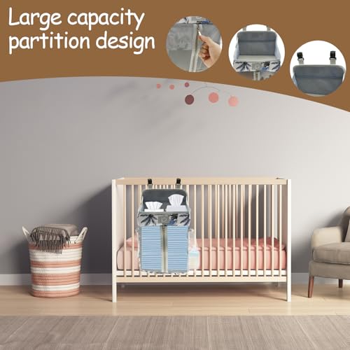 Hanging Diaper Caddy,Baby Diaper Organizer for Changing Table,Baby Crib Hanging Classified Storage Bag Organizer for Changing Table,Crib,Playard or Wall & Nursery Organization, Crib Accessories (# B) - style: # B