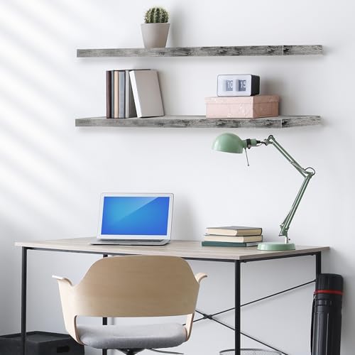 Sorbus Floating Shelves for Wall - 48 Inch Long Bathroom Shelves, Wall Decor for Bedroom, Kitchen, Living Room & Book Storage - Mounted Floating Shelf with Invisible Brackets (Gray, 2 Pack) - color: Grey, size: 48 Inch, style: 2 Pack