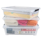3 Packs 40 Quart Large Under Bed Storage Box, Wheeled Under Bed Storage Containers, Clear - size: 40 Quart