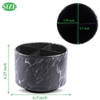 Round Leather Art Supply Organizer,Remote Control Holder,360-degree Rotating Pen Organizer with 4 Compartments(1-Marble Black Silver) - color: 1-Marble Black Silver