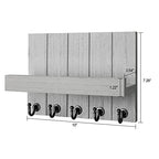 Rebee Vision Modern Farmhouse Decor Key Holder Wall Mount Combo - Stylish Key and Mail Holder for Wall with Drawer Organizer and Floating Shelves - Apartment Essentials for Home Decor (Gray)