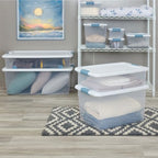 Sterilite 12-Pack Latching Box, Under Bed Storage Bins with Lids, Clear Plastic, 25 Quart - Heavy-Duty Organizing Containers for Closet, Bathroom, and Office - size: 25 Quart, style: 12 Pack