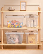 Citylife 4 Packs 6 QT Storage Bins with Lids Clear Plastic Bins with Grey Handle Stackable Storage Containers for Organizing - size: 6.0QT, style: 4 PACK