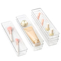 6 Set Clear Plastic Junk Drawer Organizer Vanity Curlery Utensil Makeups Organizer for Kitchen 12'' X 3'' - size: 6 Pack 12"x3" Clear Plastic